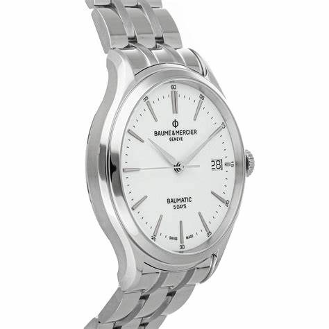 Baume & Mercier Clifton Baumatic M0A10400 Reloj automático para hombre - Esfera blanca, brazalete de acero