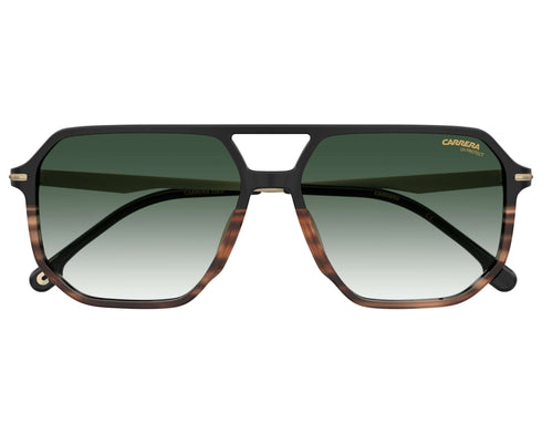 Carrera 324/S WR7-9K 59 Men's Sunglasses - Black Havana Frame, Green Shaded Lenses