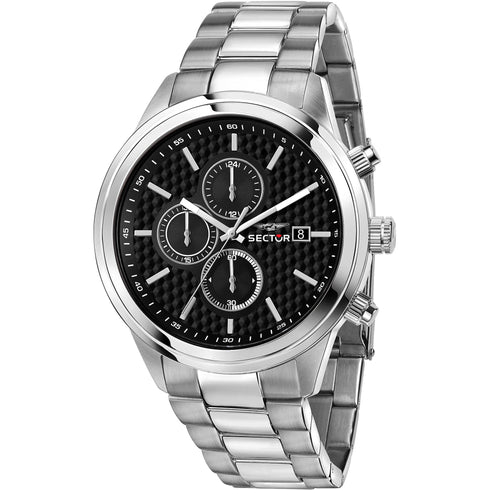 Sector 670 R3273740002 Men's Chronograph Watch – 43mm Steel Case, Black Dial