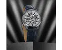 Bulova 96A330 Sutton Skeleton Automatic – Silver Dial, Blue Leather Strap