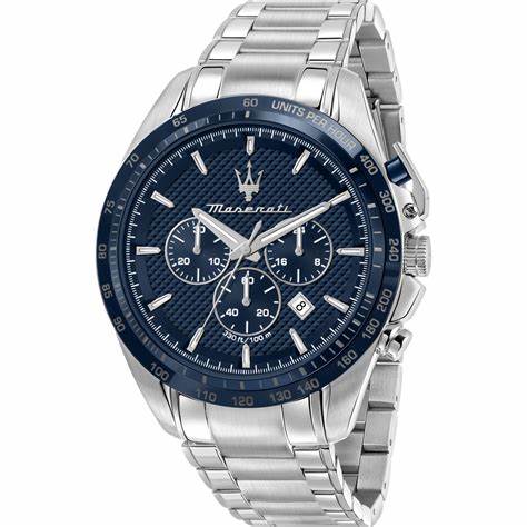 Maserati Sfida Men's Watch - R8853140007, Blue Dial, Stainless Steel Bracelet, 44mm