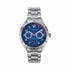 Breil Mate EW0618 Men's Multifunction Watch - 37mm Blue Dial with Red Accents, Stainless Steel Bracelet