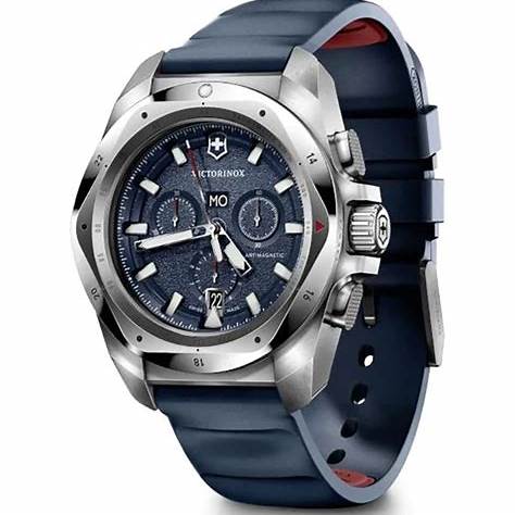 Victorinox I.N.O.X. Chrono Men's Watch V241984 – Blue Dial, Blue Rubber Strap