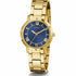 Guess GW0404L4 Women's Gold-Tone Watch – 34mm Blue Dial, Recycled Steel, Roman Numerals