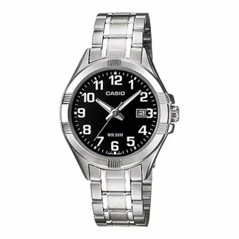 Casio LTP-1308D-1BVDF Damen Edelstahl Armbanduhr – Schwarzes Zifferblatt