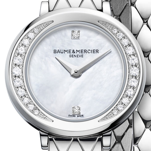 Baume & Mercier Petite Promesse MOA10289 Orologio al quarzo da donna - Quadrante in madreperla, lunetta con diamanti