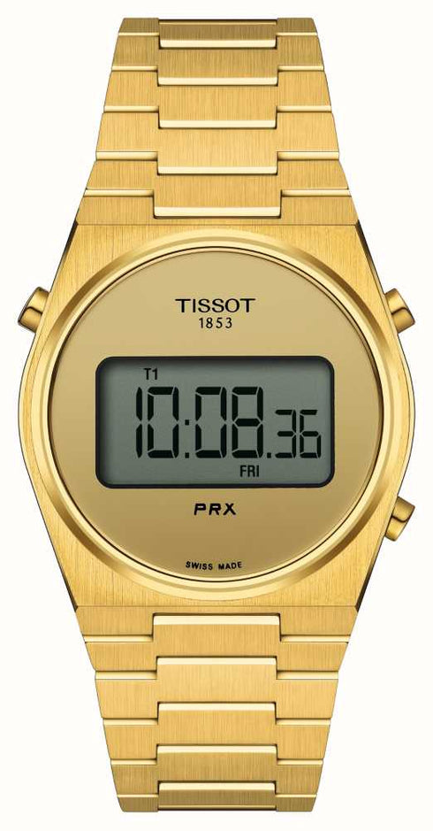 Tissot PRX Digital 35 mm T1372633302000 - Acero inoxidable con PVD dorado, pantalla digital