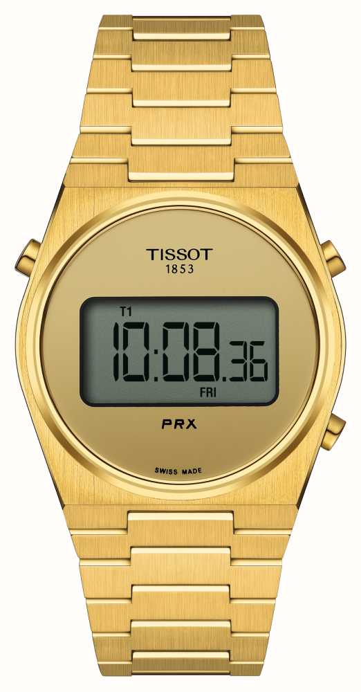 Tissot PRX Digital 35 mm T1372633302000 - Acero inoxidable con PVD dorado, pantalla digital