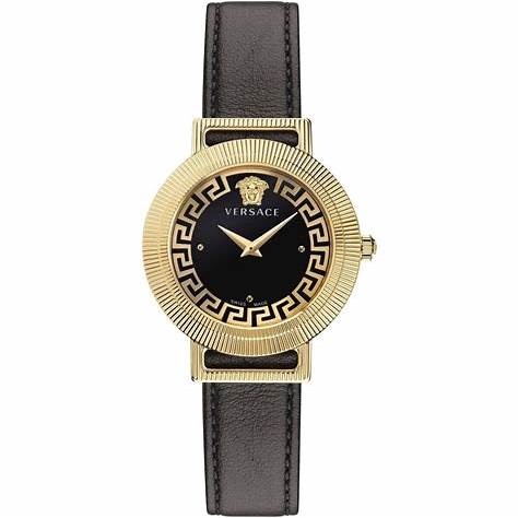 Orologio Versace Greca Chic VE3D00322 Donna - Acciaio inossidabile tonalità oro, quadrante nero, 36mm