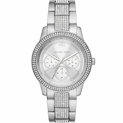 Michael Kors MK7294 Orologio cronografo Tibby da donna in tonalità argento