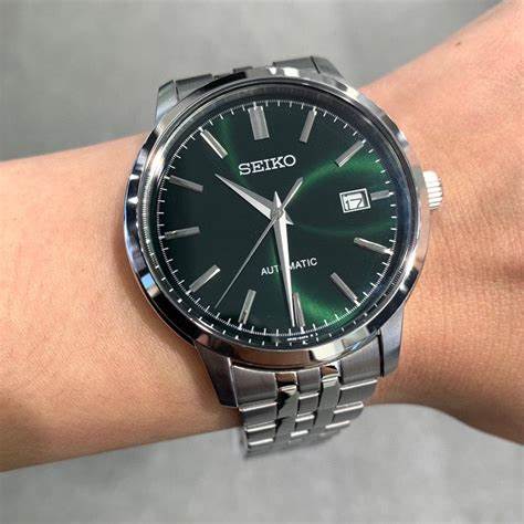 Seiko SRPH89K1 Automatik Herrenuhr - Grünes Zifferblatt, Edelstahlarmband