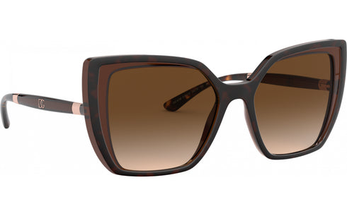 Dolce & Gabbana DG6138 3185/13 Gafas de Sol Mujer - Montura Habana, Lentes Marrón Degradado