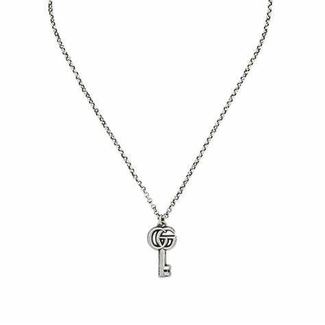 The Gucci GG Marmont Sterling Silver Key Necklace (Model YBB62775700100U