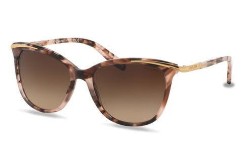 Ralph by Ralph Lauren RA5203 1463/13 Women's Sunglasses - Shiny Pink Tortoise & Gold Frame with Gradient Brown Lenses