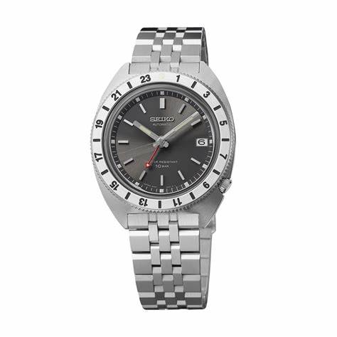 : Seiko Prospex SPB411J1 Men's Automatic GMT Watch - 1968 Navigator Timer Re-Edition, Grey Dial, Stainless Steel Bracelet