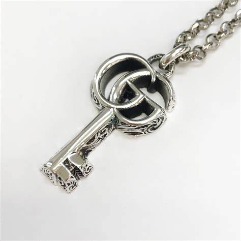 Gucci GG Marmont Sterling Silver Key Necklace (Model YBB627757001)