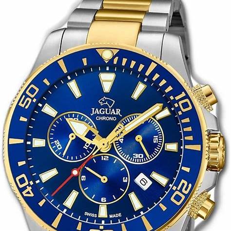 Jaguar Men's Swiss Quartz Chronograph Watch - Model J862/1, Two-Tone Stainless Steel Case, Blue Dial, Sapphire Crystal