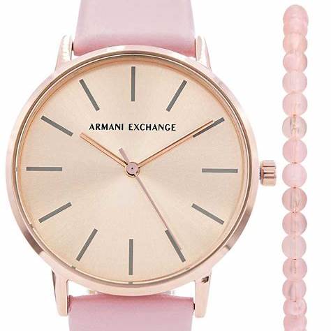 Armani Exchange AX7150SET Women's Lola Pink Watch & Bracelet Set