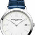 Orologio al quarzo da donna Baume & Mercier Classima MOA10355 - Cassa in acciaio inossidabile da 36,5 mm, quadrante bianco, cinturino in pelle blu