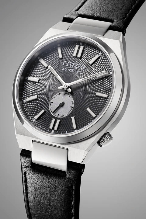 CITIZENCitizen Tsuyosa NK5010‑01H Men’s 40 mm Automatic Watch – Grey Guilloché Dial, Small Seconds, Sapphire Crystal, 50 m Water ResistanceWATCHESEcecile