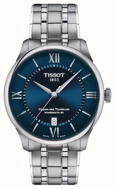 TISSOTTissot T139.807.11.048.00 Chemin des Tourelles Powermatic 80 39mm Men's Watch – Blue Dial, Stainless Steel BraceletWATCHESEcecile