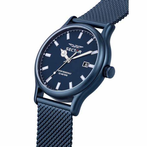 Sector 660 R3253517022 Reloj de cuarzo para hombre - 43mm Esfera azul, Brazalete de malla de acero inoxidable azul