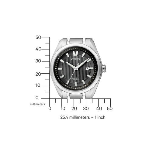 Reloj Citizen AW1240-57E Eco-Drive para hombre: titanio de alta calidad, esfera negra, 42 mm