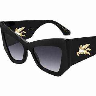 Etro ETROMANIA 807/9O Women's Sunglasses - Black Frame, Dark Grey Gradient Lenses
