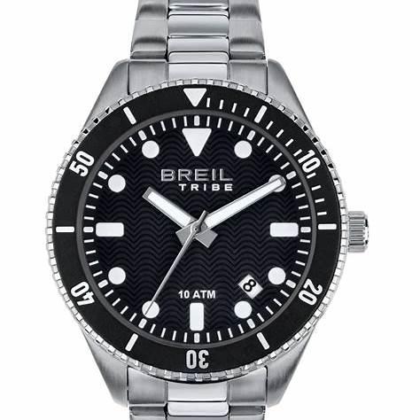 Breil Overhand EW0716 Men's Watch - Black Dial, Stainless Steel Bracelet