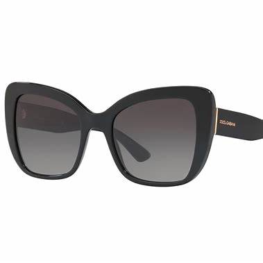 Dolce & Gabbana DG4348 501/8G 54 Occhiali da sole a farfalla da donna - Montatura nera, lenti sfumate grigie