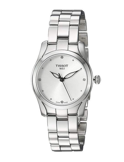Tissot T-Wave T1122101103600 Damenuhr - Edelstahl, silbernes Zifferblatt