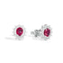 Orecchini Recarlo Camelia E77CC001/RB Donna - Oro bianco 18 carati, rubini ovali, diamanti aureolati