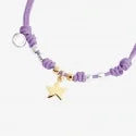 DoDo Mini Star Bracelet DBC4007PADSTLI0OA – 18K Yellow Gold & 925 Sterling Silver on Lilac Cord