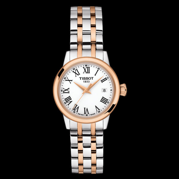 Tissot Classic Dream Lady T129.210.22.013.00 Women's Watch – Two-Tone Stainless Steel, White Dial