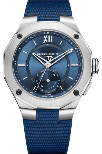 Orologio da uomo Baume & Mercier Riviera 10761 Limited Edition - Cassa in acciaio 43 mm, quadrante blu, movimento automatico baumatico, funzione tideografo