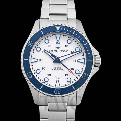 Hamilton Khaki Navy Scuba Auto H82505150 - 43mm Stainless Steel, White Dial, Blue Ceramic Bezel