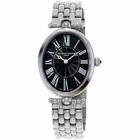 Frederique Constant Classics Art Deco FC-200MPB2V6B Women's Watch – Black Mother-of-Pearl Dial, Stainless Steel Bracelet