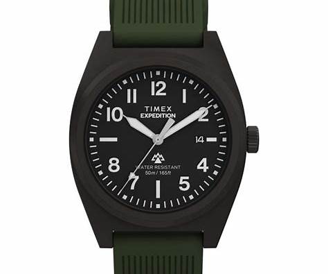 Timex TW2Y18000 Men’s Expedition Capstone 39mm Gunmetal Case Green Silicone Strap