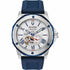 Bulova Marine Star 98A225 Men's Automatic Watch - Silver White Dial, Blue Silicone Strap