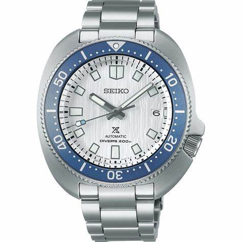 Reloj de buceo para hombre Seiko Prospex SPB301J1 'Save the Ocean' 1970 Re-Interpretation - Acero inoxidable, esfera blanco hielo