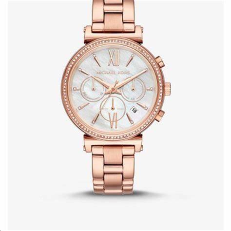 Michael Kors MKO1051 Women's Sofie Pave Rose Gold Dial Watch