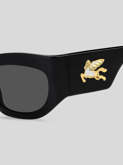 Etro ETROMANIA 807/9O Women's Sunglasses - Black Frame, Dark Grey Gradient Lenses