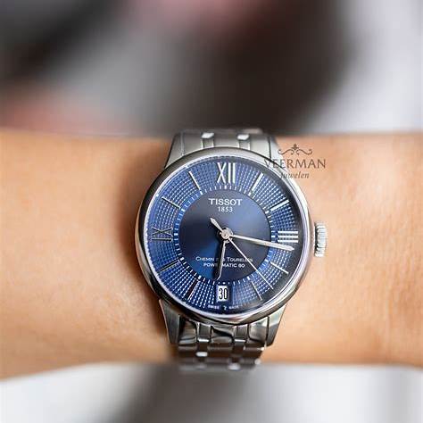 Tissot Chemin des Tourelles Powermatic 80 Reloj Señora - Esfera azul, Brazalete acero