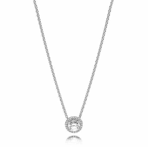 Pandora 396240CZ-45 Collana Eleganza Classica - Argento Sterling con Zirconi Chiari, 45cm