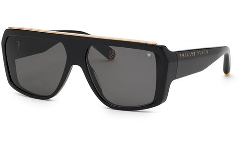 Philipp Plein SPP074-640700 Men's Sunglasses – Black Acetate Frame, Grey Lenses