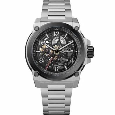 Ingersoll Anvil I16601 Orologio automatico da uomo - Acciaio inossidabile, quadrante scheletrato