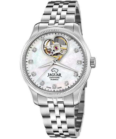 Jaguar J994/1 Reloj automático de señora - caja de acero, esfera blanca de nácar