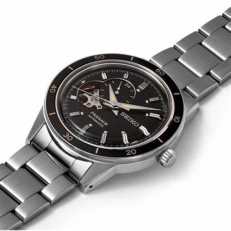 Seiko Presage SSA425J1 Men's Automatic Open Heart Watch - 40.8mm Stainless Steel, Black Dial