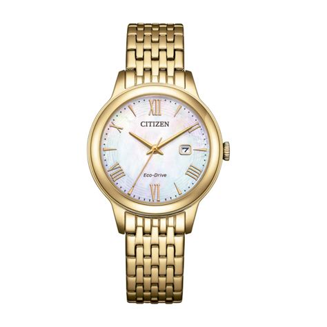 Citizen EW2623-53D Eco-Drive Women's Watch - Gold-Tone, Mother-of-Pearl Dial