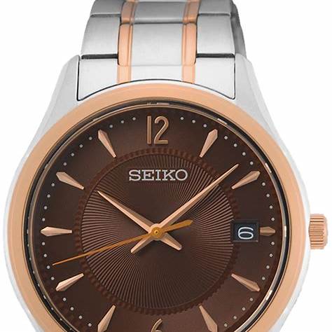 Orologio al quarzo Seiko Classic SUR470P1 Uomo - Quadrante marrone, bracciale in acciaio inossidabile bicolore